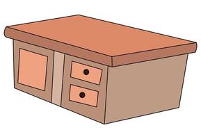 Computer table isolated on a white background vector
