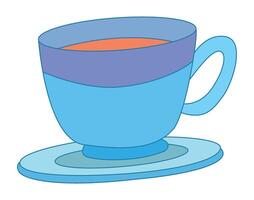 A hot cup of tea isolated on a white background vector