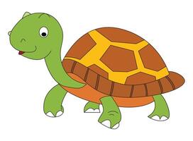 smiling turtle isolated on a white background vector