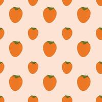 Seamless pattern with persimmon. illustration. vector