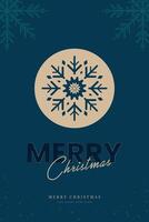 A banner concept design in , illustration of Merry Christmas and happy New Year on blue background, The elegant concept of luxury snow flake element for post card frame vector