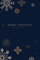Luxury snow flakes post card frame on blue background. A premium Merry christmas concepts for banner, card, backdrop luxury design vector