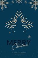 A Gold luxury snow flake element, and Luxury banner concept of Merry Christmas on blue background, used in post card, banner, web UI, backdrop, greeting card illustration vector