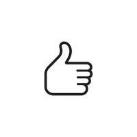 Thumb up icon . Black thumb up icon on white background. Like social media and hand hand icon. illustration vector