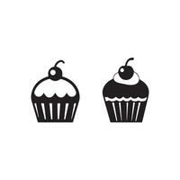 Cupcake icon . Black Cupcake icon on white background. illustration vector