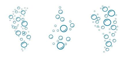 Soap bubbles icon set. linear illustration of air bubbles. Bath detergent design element vector