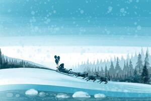 Winter background of snow and frost christmas tree card design vector