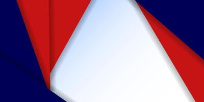 A red, white and blue background with a triangle vector