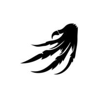 A black and white illustration of a bird with claws vector