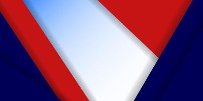 A red, white and blue triangle with a white border vector