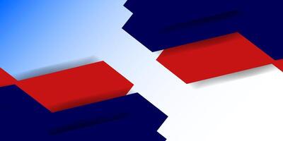 A red and blue background with a white square vector
