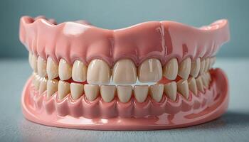 Full Denture Model A Detailed Close-up of Artificial Teeth photo