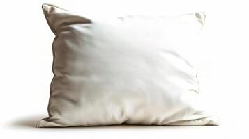 Soft White Pillow Isolated on Clean White Background for Decor photo