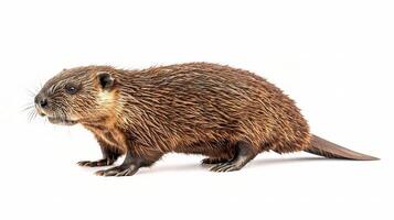 Isolated North American Beaver on White Background photo