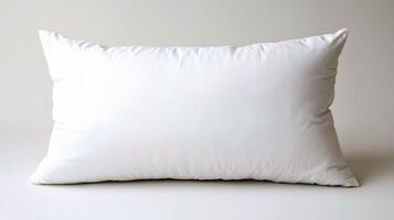 Soft White Pillow Isolated on Clean White Background for Design photo
