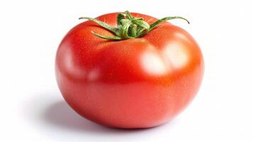 Fresh Ripe Tomato Isolated on White Background for Culinary Use photo