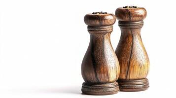 Elegant Wooden Salt and Pepper Shakers for Dining Table Decor photo