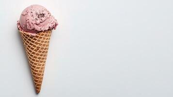 Delicious Ice Cream Cone Isolated on White Background photo