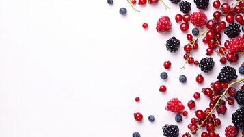Fresh Shiny Berries Isolated on White Background for Design Use photo