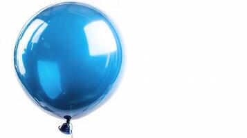 A blue balloon with a white background photo