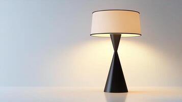 Modern Table Lamp Isolated on White Background with Soft Glow photo