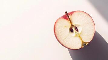 Freshly Sliced Red Apple Isolated on White Background photo