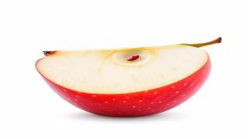 Fresh Red Apple Slice Isolated on White Background photo