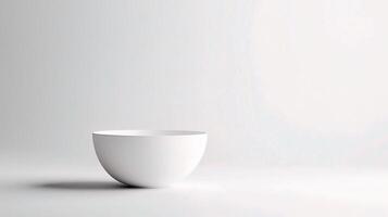 Simple White Bowl Isolated on White Background for Clean Design photo