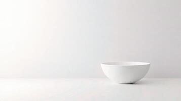 Isolated White Bowl on a Clean White Background for Minimalist Design photo