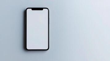 Modern White Smartphone Isolated on Grey Background for Design Use photo
