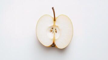 Fresh Sliced Pear Isolated on White Background for Culinary Use photo
