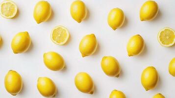 Fresh Lemons Isolated on White Background for Culinary Use photo