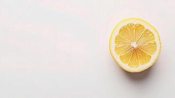 Fresh Half Lemon Isolated on White Background for Culinary Use photo