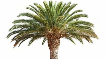 Isolated Tropical Palm Tree on White Background for Creative Use photo