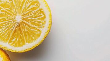 Fresh Half Lemon Isolated on White Background for Culinary Uses photo