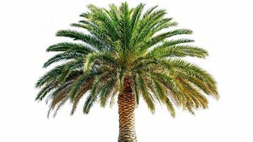 Isolated Tropical Palm Tree on White Background for Nature Themes photo