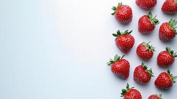 Fresh Strawberries Isolated on Light Background for Creative Projects photo
