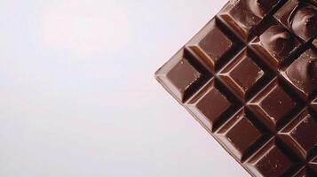 Isolated Chocolate Bar on White Background for Delicious Treats photo
