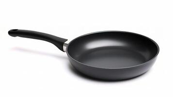 Isolated Frying Pan with Cooked Eggs on a White Background photo