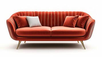 Stylish Modern Sofa with Elegant Design on White Background photo