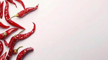 Vibrant Red Chili Peppers Isolated on Clean White Background photo