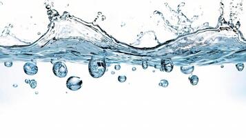 Crystal Clear Water Splash Isolated on White Background photo