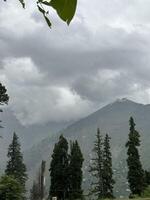 A view of the mountains from a hillside photo