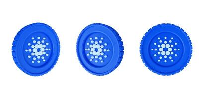 3d cardano coin isolated on white background vector