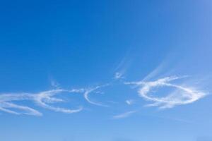 Scenic dramatic summer clouds. Cloudscape of bright blue sky. Cloud background. photo