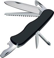 A swiss army knife with a black handle vector