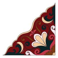 Carpet element corner, vintage corner, fabric pattern decoration corner vector