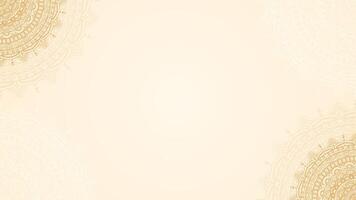 Simple Clean Detailed Mandala Design in Gold with a Neutral Beige Horizontal Background vector