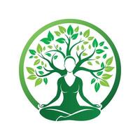 Goddess of the Tree of Life - Spiritual Symbol of Growth, Energy, and Balance vector