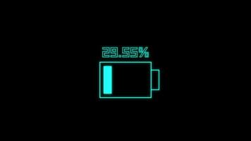 Cyber Glitch Progress Bar Battery charging Animation with Futuristic Digital Effects video